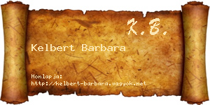 Kelbert Barbara névjegykártya
